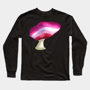 Lesbian LGBTQ Pride Flag Mushroom Long Sleeve T-Shirt